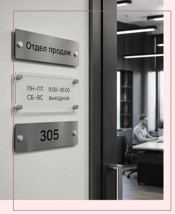 Офисные таблички на дверь в Луховицах по цене от 5069 р. | Аванза-Лхв
