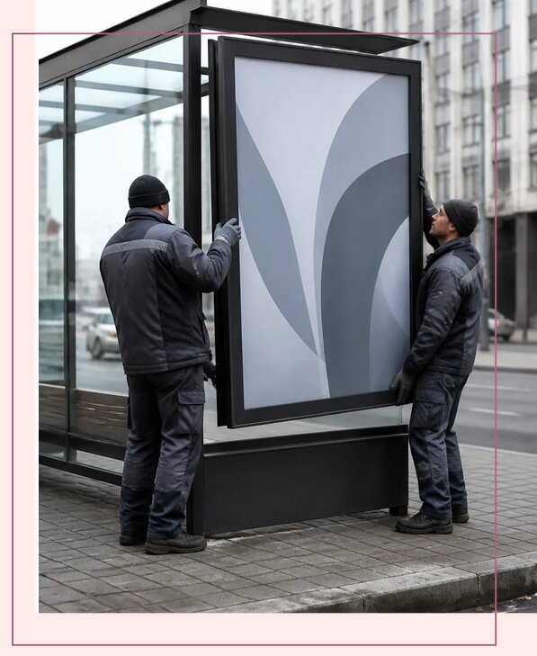 Изготовление и монтаж рекламы на ситиформатах под ключ в Луховицах